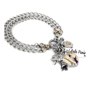 Paris Jewelry, Eiffel Tower Charm Bracelet of France