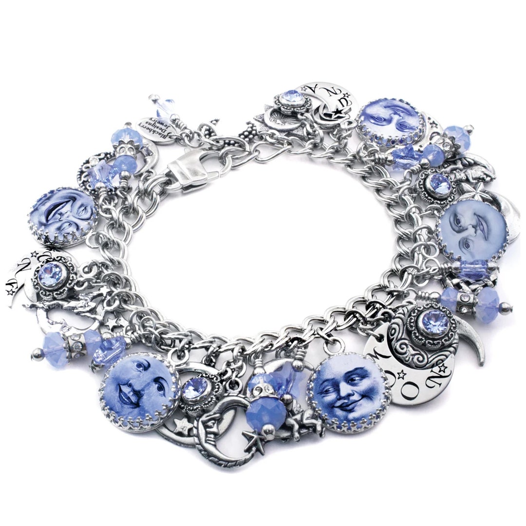 Blue Moon Bracelet, Blue Moon Jewelry, Moon Charm Bracelet, Luna ...