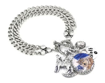 Wolf Bracelet, Wolves Gift for Nature Lovers, Non Tarnish Stainless Jewelry