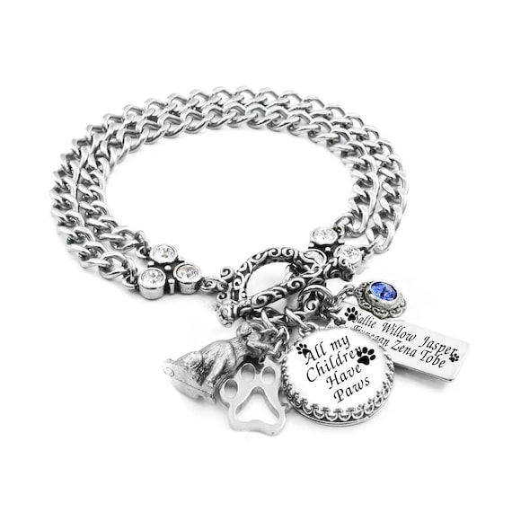 Dog Charm Bracelet, Memorial Jewelry for Remembrance of Beloved Pets