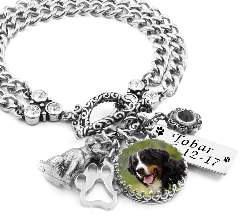 Personalized Dog Bracelet Dog Memorial Bracelet Photo Dog Etsy