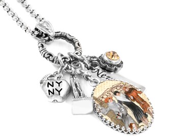 New York Necklace, Empire State Building, NYC and The Big Apple, Non Tarnish Stainless