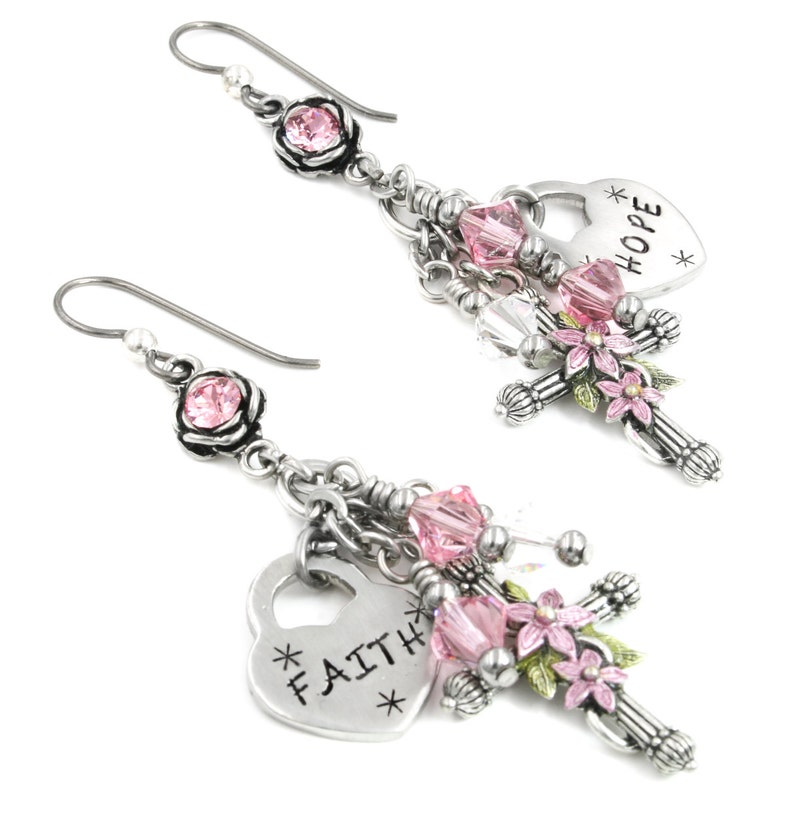 Cross Earrings Religious Earrings Dangle Earrings Faith Etsy