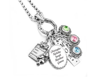 Mothers Jewelry, Mothers Necklace, Personalized for Mom, Custom Birthstones, Non Tarnish Stainless