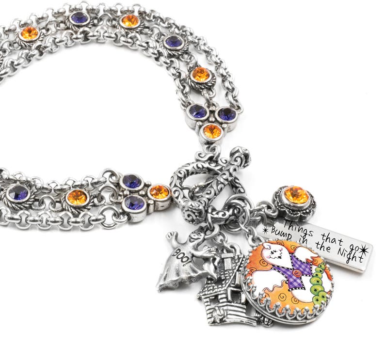 Ghost Bracelet Halloween Crystal Jewelry Haunted House Etsy