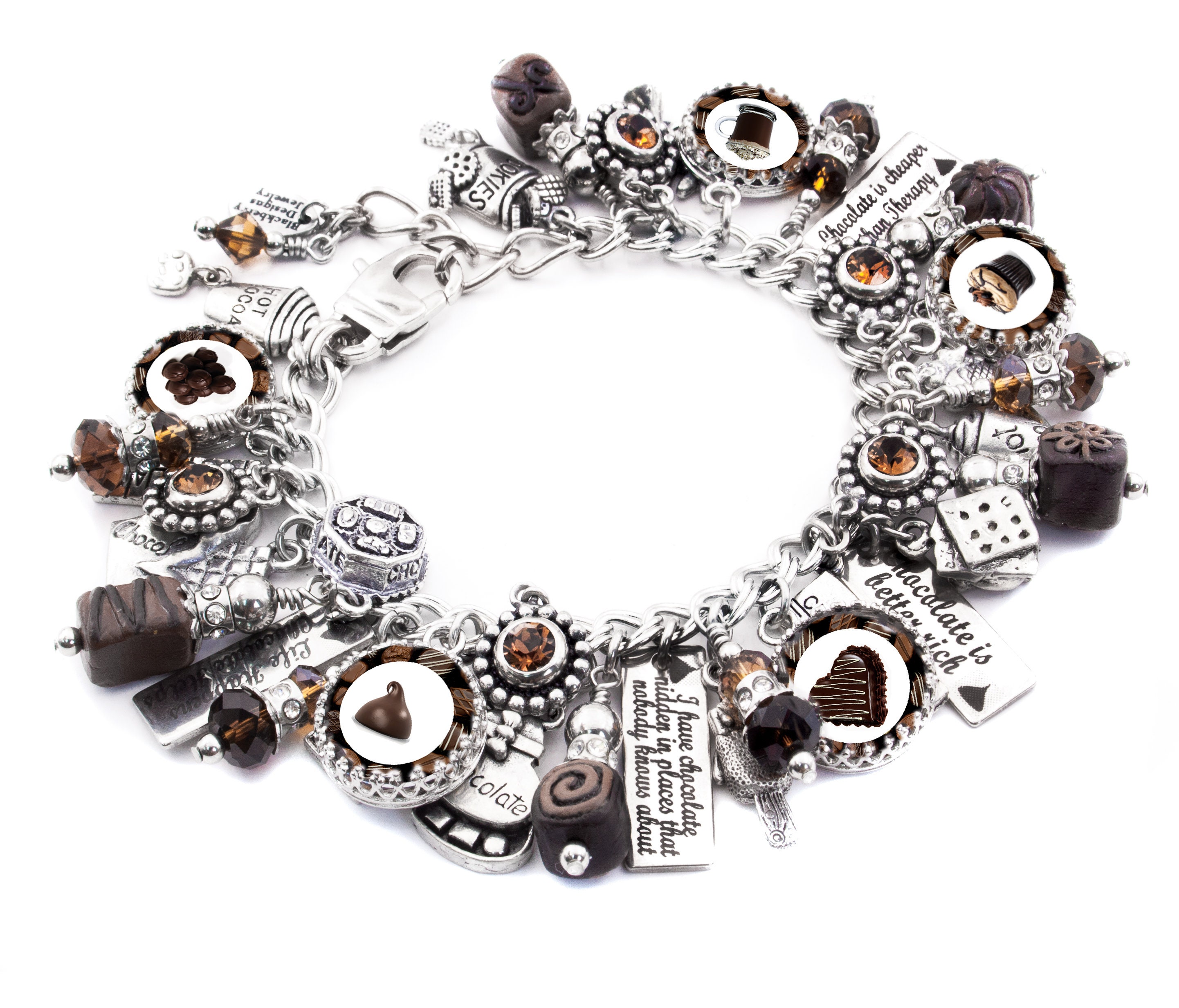 Chocolate Charm Bracelet Chocolate Lover Gift Candy Jewelry Etsy