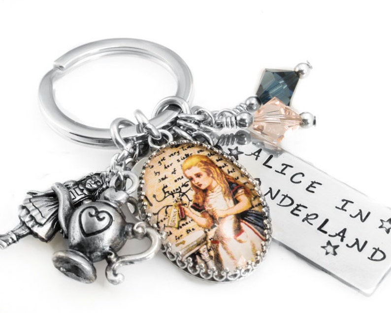 Alice in Wonderland Keychain Cute Keychain Designer Key Etsy