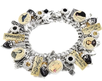 Edgar Allen Poe Bracelet, Edgar A. Poe, Author Jewelry, Gothic Writer, Gift for Literary Fan