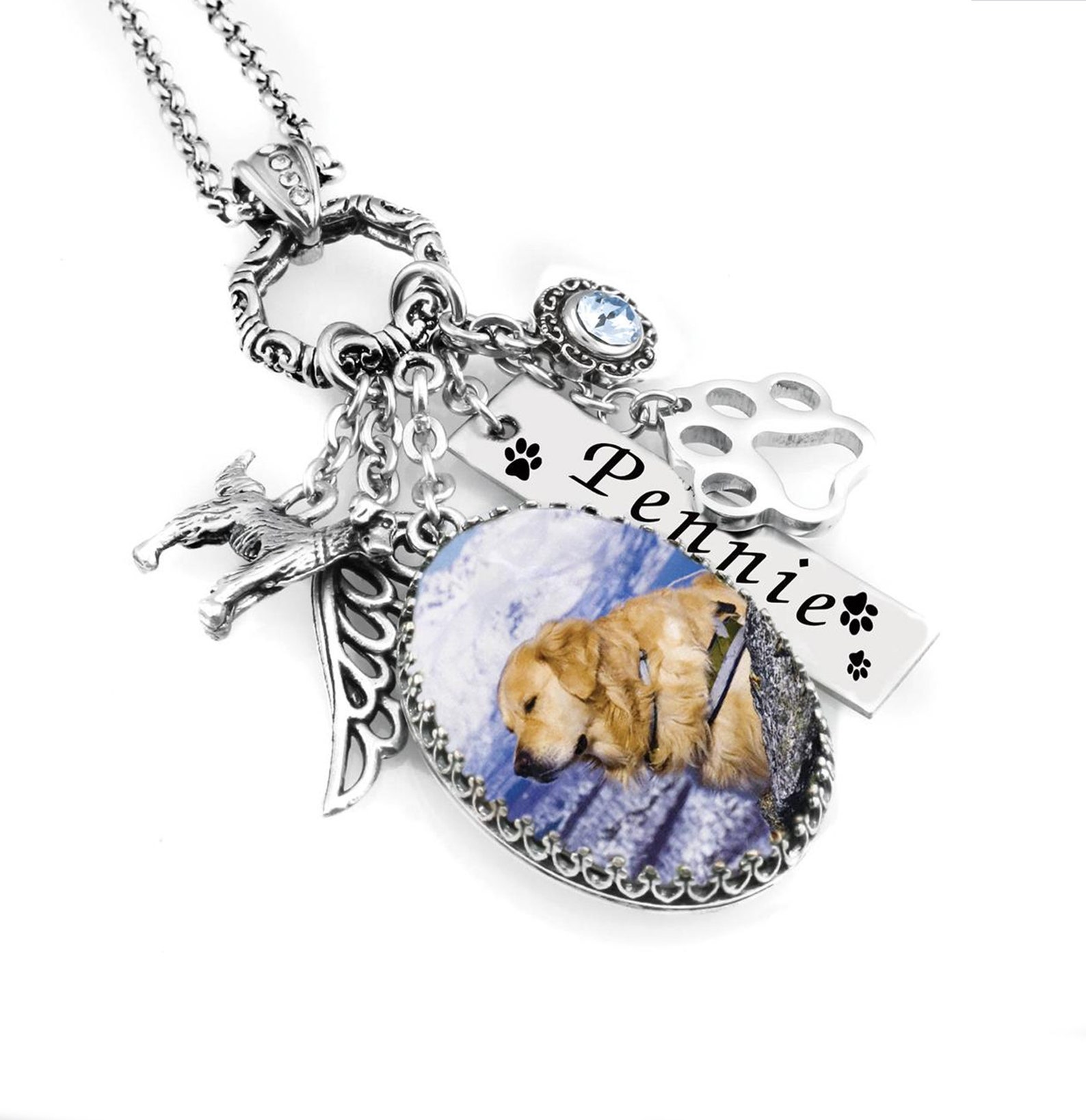 Custom Dog Necklace Personalized Dog Necklace Dog Pendant Etsy