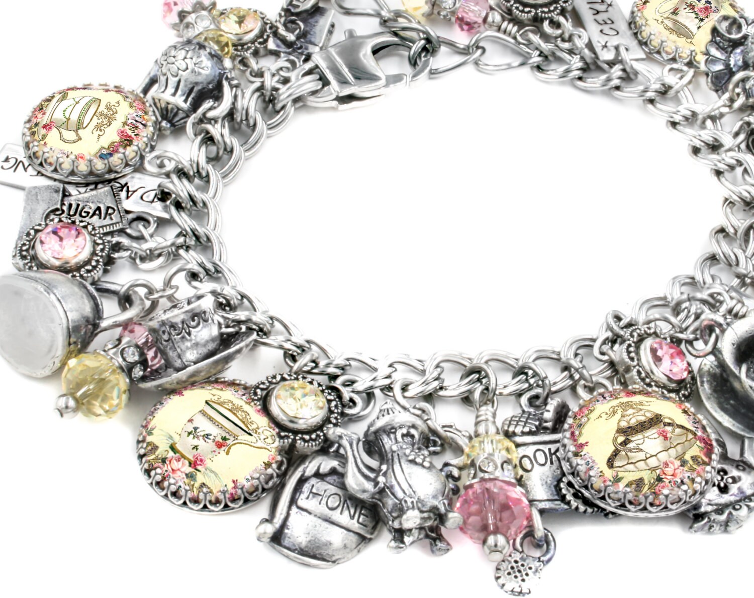 Tea Charm Bracelet Tea Jewelry The English Tea Bracelet Etsy