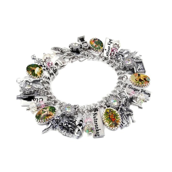 Nutcracker Charm Bracelet, Colorful Traditional Ballet Jewelry, Sugar Plum Fairy, Clara, Holiday Gifts