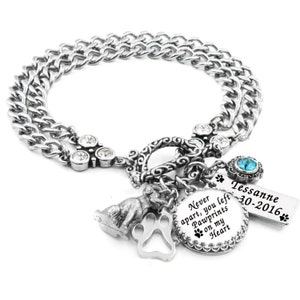 Personalized Dog Bracelet, Pet Memory Jewelry, Remembrance Gifts Non Tarnish Stainless