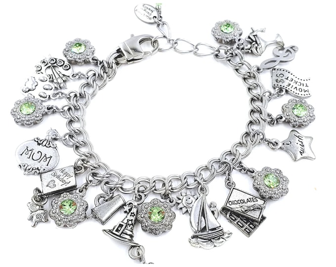 Personalized Starter Charm Bracelet with Charms of your choice, Build your own Charm Bracelet, Custom Charm Bracelet