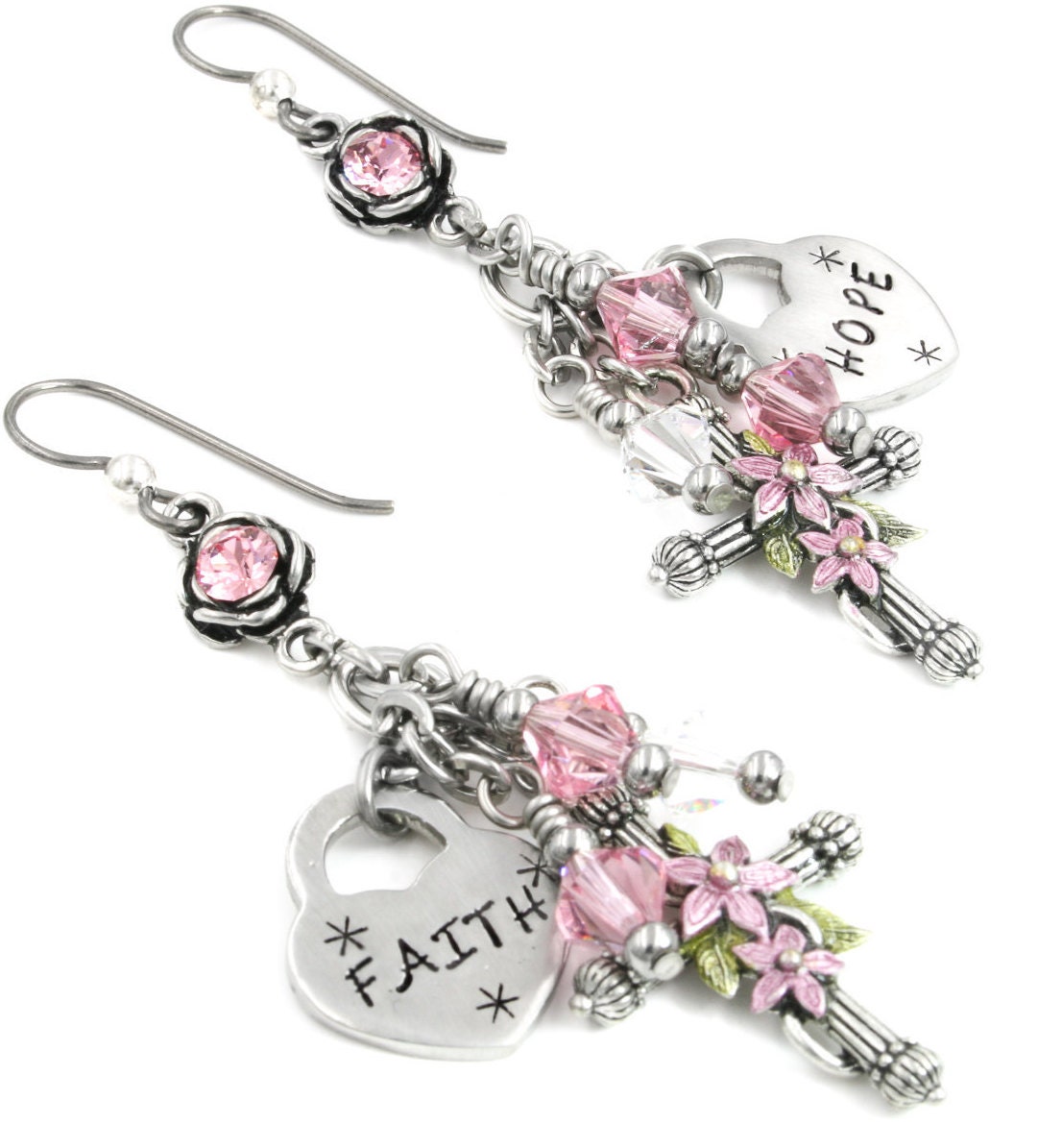 Cross Earrings Religious Earrings Dangle Earrings Faith Etsy