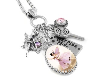 Sugar Plum Fairy Necklace, Ballerina Jewelry, Pink Fairy Charm, Christmas Ballet, The Nutcracker