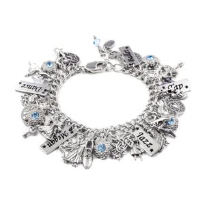 Dance Charm Bracelet, Recital Gift, Ballet, Tap, Jazz, Waterproof in Non Tarnish Stainless
