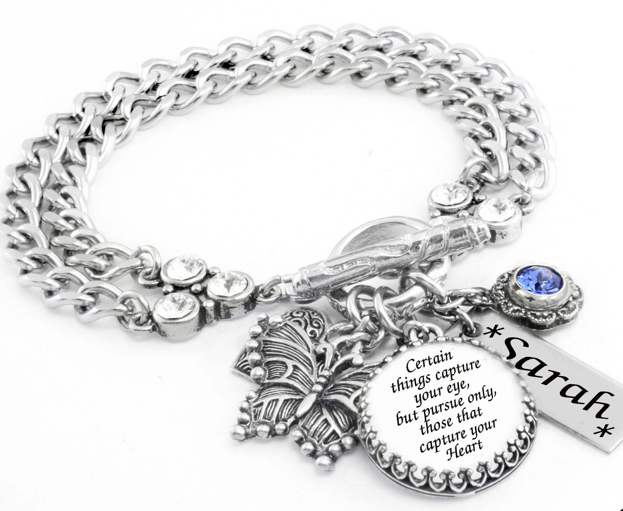 Inspirational Bracelet Silver Inspirational Jewelry Quote Etsy