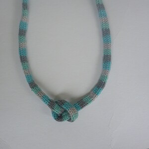 Knit Necklace,  Multicolored Necklace, Woman Necklace, Sale,  Brown Blue Necklace, Girl Necklace, Women Lariat Necklace,Wrap, Scarf
