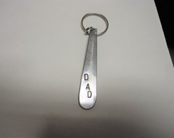 Spoon Key Chain - DAD - Vintage Key Chain - Cut Silverware -  Vintage -  Handmade in USA - SALE -Silverware Pendant -  Flatware-