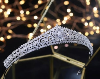 Tiara de boda Swarovski, corona nupcial, diadema de boda, tiara Swarovski, corona de boda Swarovski, tiara de lujo