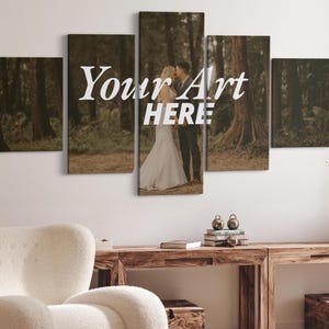 Personalisiertes Foto bis 5-teiliger gerahmter Leinwanddruck Wandkunst mit Ihren Bildern |  Benutzerdefinierte Leinwand Wandkunst für Wohnzimmer Schlafzimmer Wohnkultur
