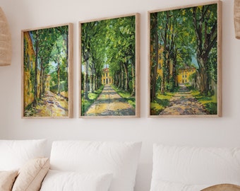 Klimt-Inspired Tree Canvas Wall Art Set, Mid-Century Modern