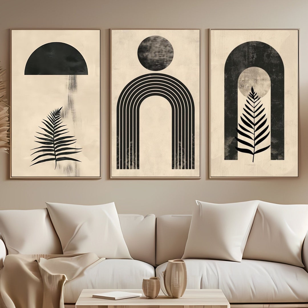 Modern Neutral Abstract Gallery Wall Art Set of 3 Nordic Prints Modern ...