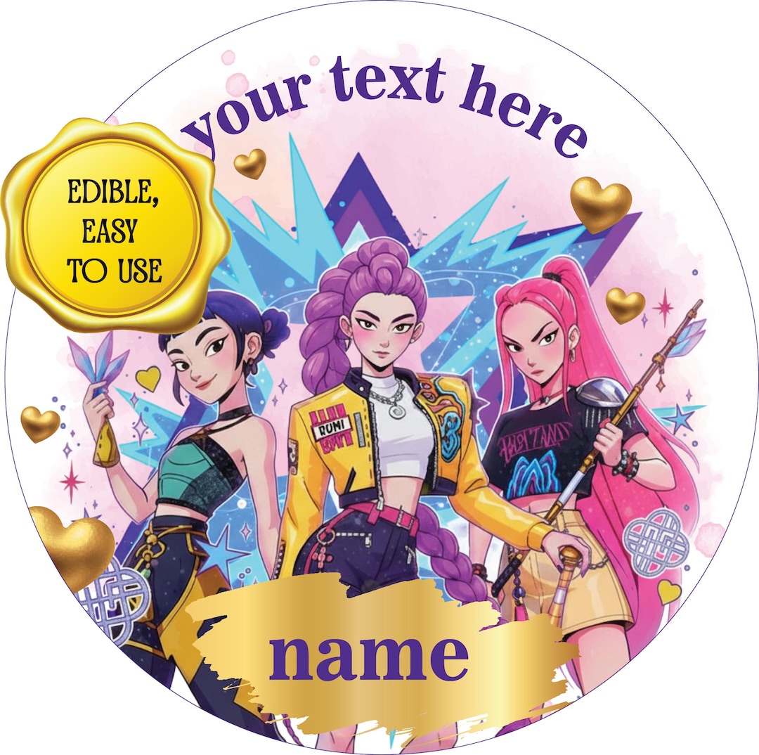 Rumi Cake Topper – Personalized Purple Edible Kpop Fondant - Icing ...