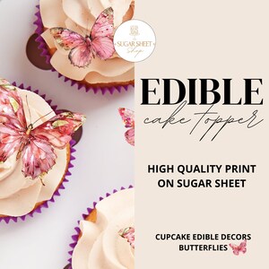 Essbare Tortenfigur, Zuckerplatte, Zuckerguss, essbarer Druck, Kuchendekoration, essbare Schmetterlinge