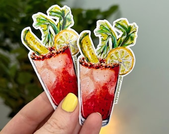 Canadian Caesar STICKER SET - Large Vinyl Stickers - Art Designed by Me - LeanneLand Art - Bujo Bullet Journal - Ontario Canada