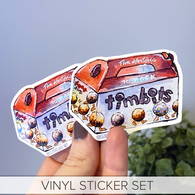 Timbits Box Mockup Timbits Tim Hortons STICKER SET - Large Vinyl Stickers - Art Designed ...