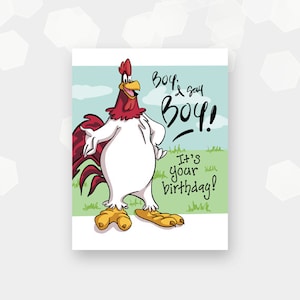 DIGITAL CARD - Foghorn Leghorn Rooster - Greeting Card Printable - Ready to Go - DIY