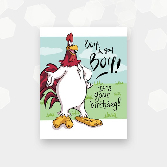 Digital Card Foghorn Leghorn Coloured Version Ready To Etsy