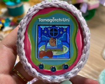 Tamagotchi Uni CROCHETED CASE - Purple Green