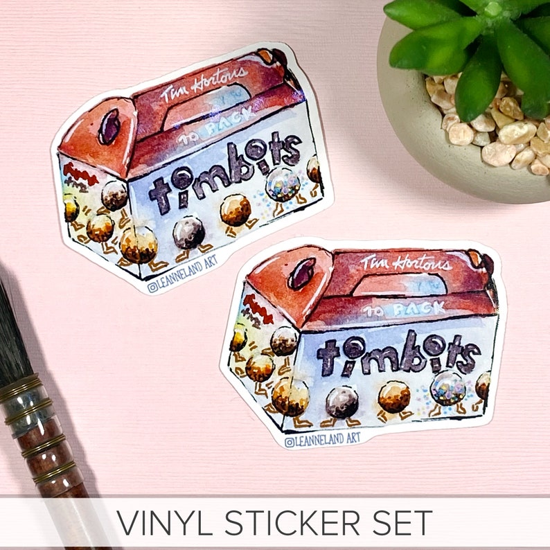 Timbit Art Timbits Tim Hortons STICKER SET - Large Vinyl Stickers - Art Designed ...