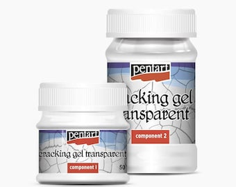 Two-component crackle gel set, 50+100ml Pentart. Water-based system for creating cracked surfaces.