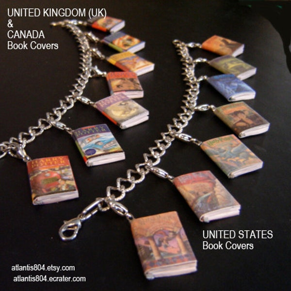 Harry Potter Mini Book Charm bracelet  (etsy)-UK or USA version