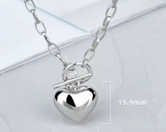 toggle 925 sterling silver chunky heart necklace