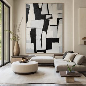 Large Beige and Black Minimalist Wall Art, Wabi-Sabi Wall Art Neutral, Beige Textured Painting, Black Minimalist Painting, Textured Wall Art