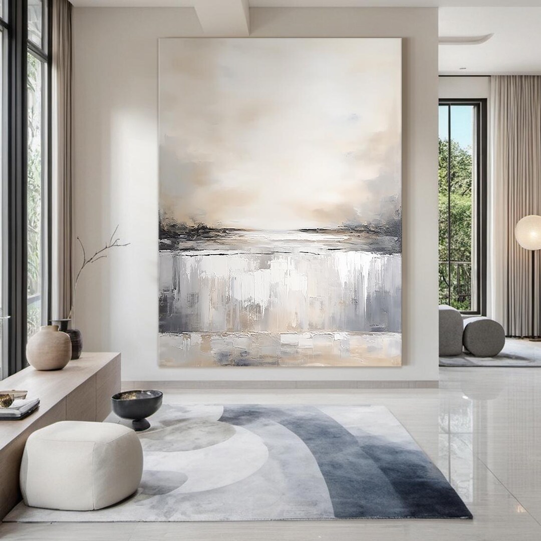 Large Abstract Waterfall Abstract Oil Painting on Canvas, 3d Textured ...
