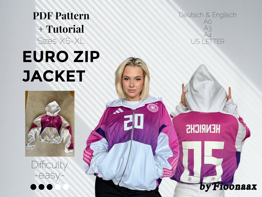 Euro Zip Jacket Schnittmuster Etsy Euro Zip Jacket Schnittmuster Etsy