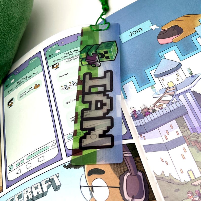 Set of 3 Personalized Minecraft Acrylic Bookmarks | Custom Name | Back ...