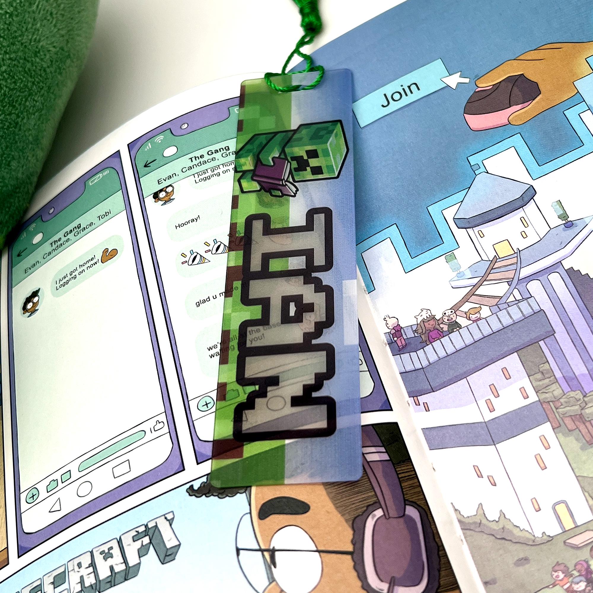 Unique Minecraft Bookmarks Set of 3 Personalized Minecraft Acrylic Bookmarks | Custom Name | Back ...