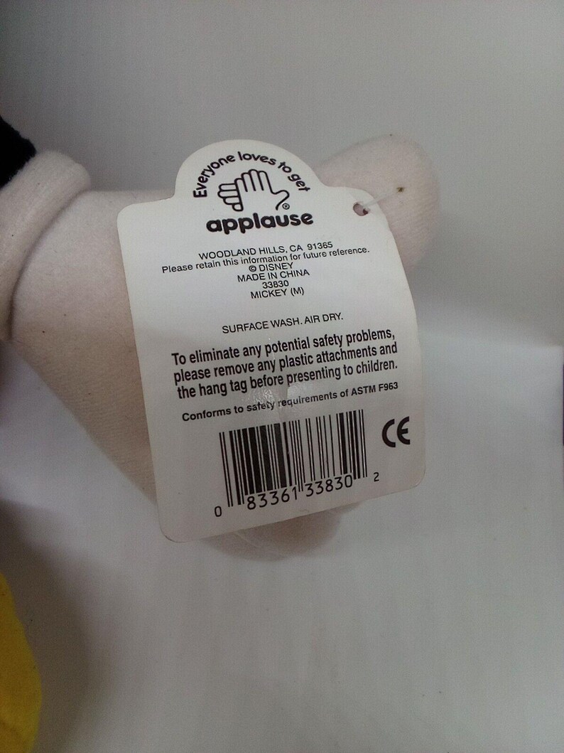 Applause Mickey Mouse 14” Plush Doll Vintage Stuffed Animal Toy FREE SHIPPING image 4