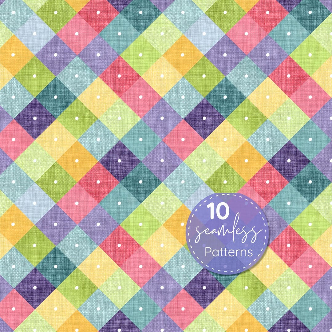 Simple Sugar Pattern Pastel Pattern Pack: Sugar Grid, Abstract Scrapbook Paper (12x12 ...