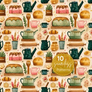 Countrycore Seamless Pattern Pack: Farmcore Kitchen, Rustic Digital Paper (Instant Download, 12x12 Repeating Patterns)