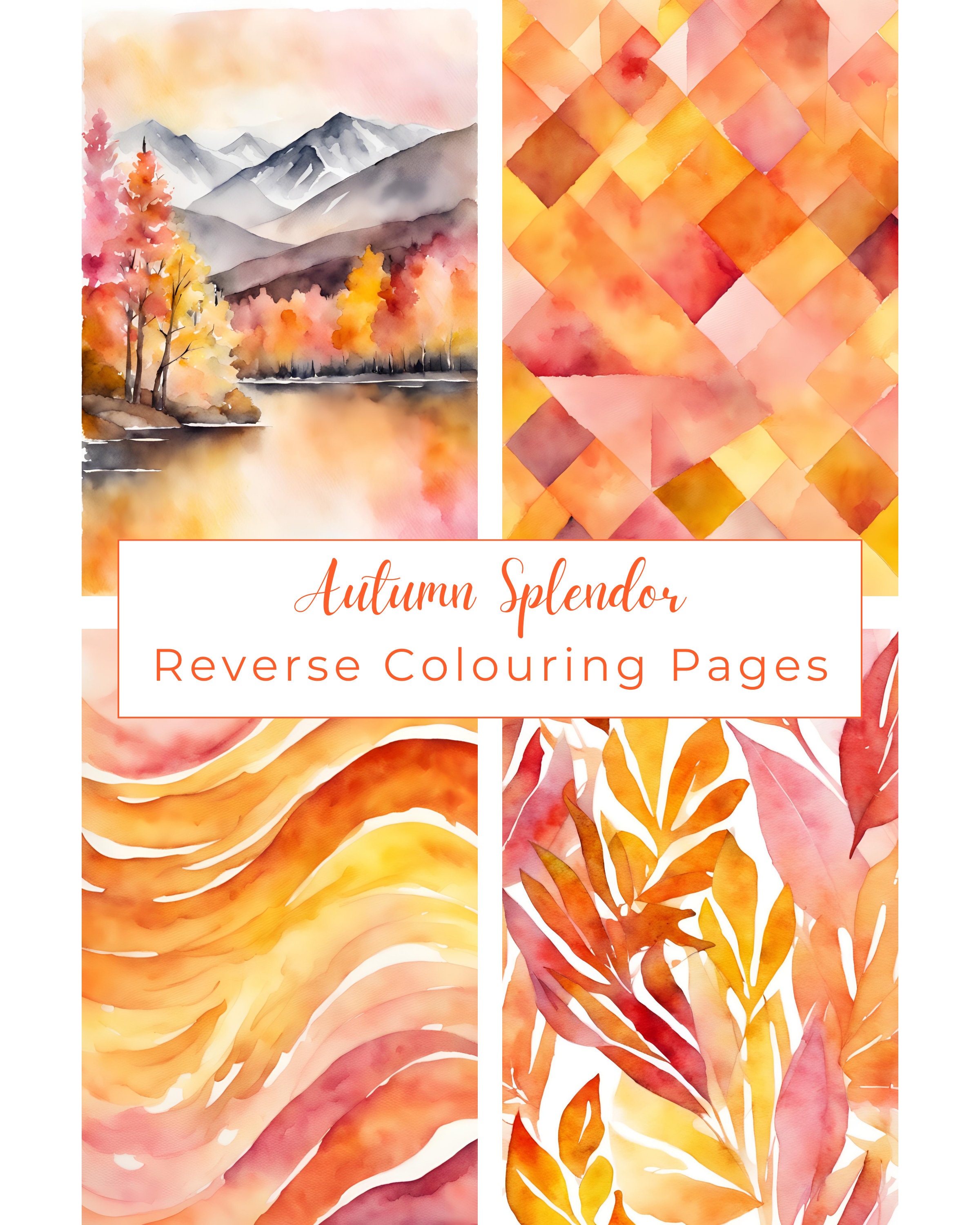 Fall Reversed Fall Reverse Coloring Pages: Autumn Splendor, Add Your Own Lines ...