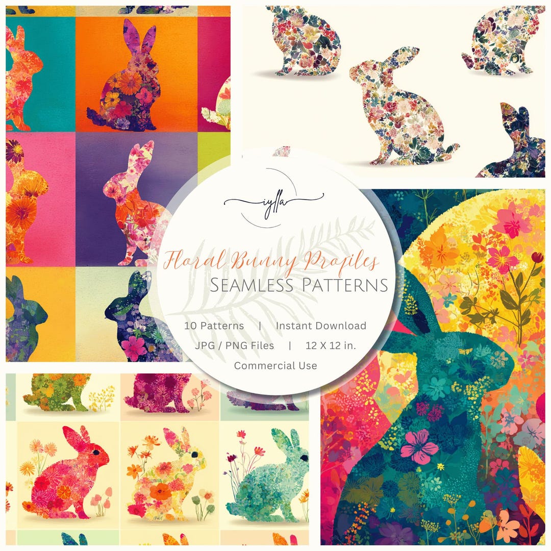 Spring Season Seamless Pattern Pack: Ripple Flowers, Floral Digital ...