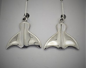 Whale Tail Earrings, sterling silver Whale Tail Earrings,  eco-friendly silver whale tail earrings