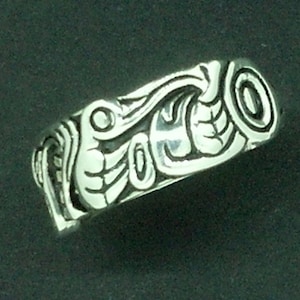Wolf Ring Native American Style Sterling Silver With Sun and - Etsy
